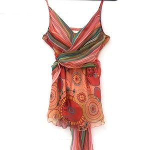 Anna Paul Silk Adjustable Tie-Back Tank